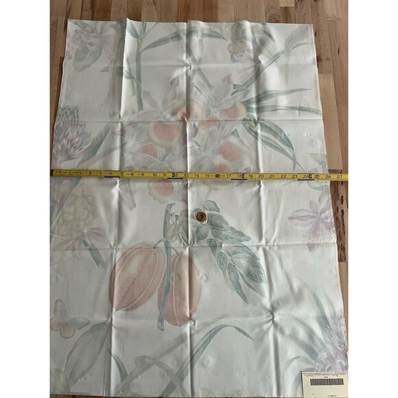 Lee Jofa Fabric Samples 3 Pieces 26 X 36 100% Cotton White Floral Orchids Borneo - Picture 5 of 12